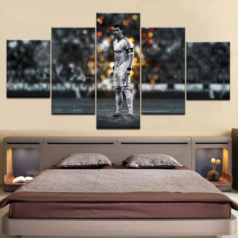 FOOTBALL CRISTIANO RONALDO PHOTOS PRINT ON FRAMED CANVAS WALL ART DECORATION