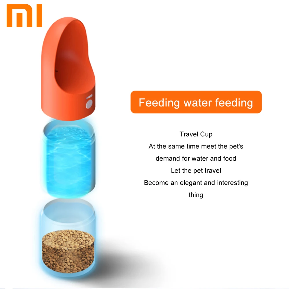 

Xiaomi ROCKET Pet Food Water Cup 270ml 210ml Portable One-button Lock Dog Cat Outdoor Drinking Eat Pet Accompany Water Food Cup