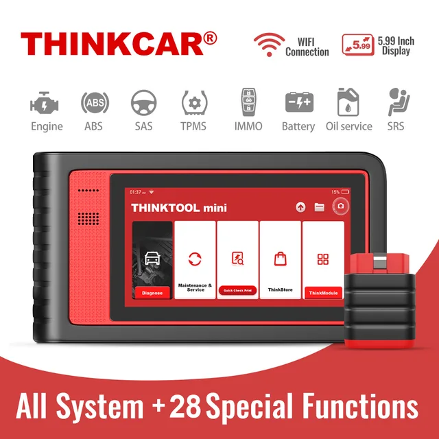 Thinkcar thinktoolミニプロフルシステムOBD2自動スキャナーアクティブテストecuコーディングimmo dpfオイルリセット車診断ツール