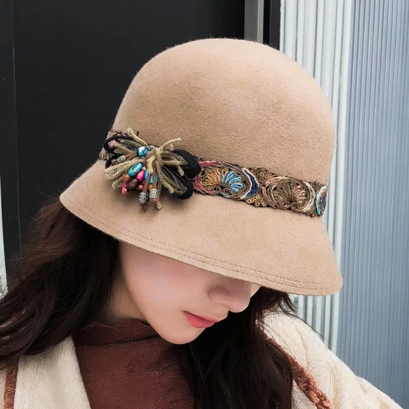 Корейская Повседневная шапка шерстяная британская шапка женская дикая Рыбацкая шляпа
