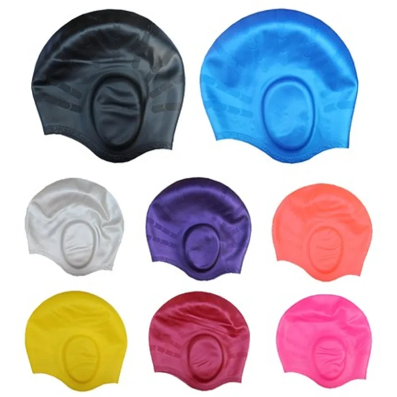 

Silicone Swimming Caps Unisex Water-proof Swim Diving Cap Water Sport Adult Children's Ear Protection Swimming Cap
