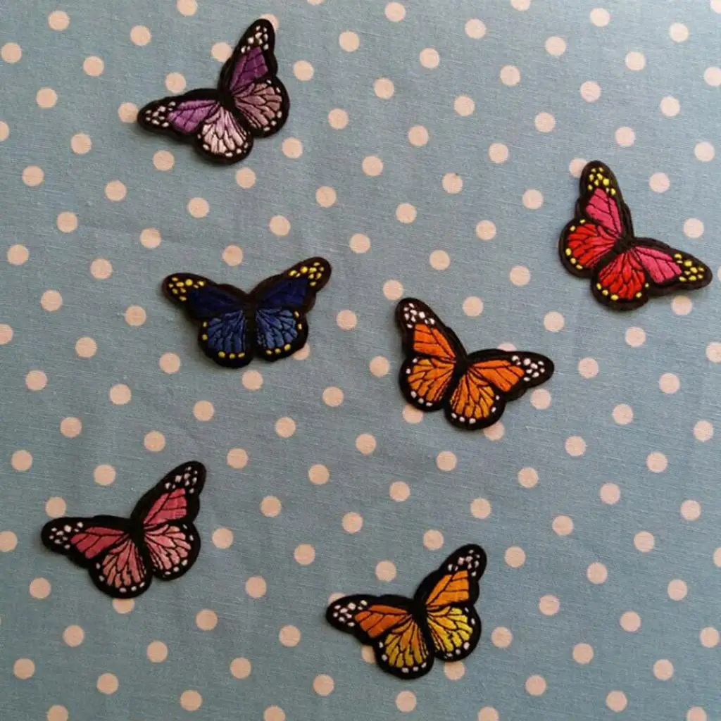 12Pcs Butterfly Iron on Sew on Patches Embroidery Applique Patches for Jeans, Jackets, Clothing, Bags and so on