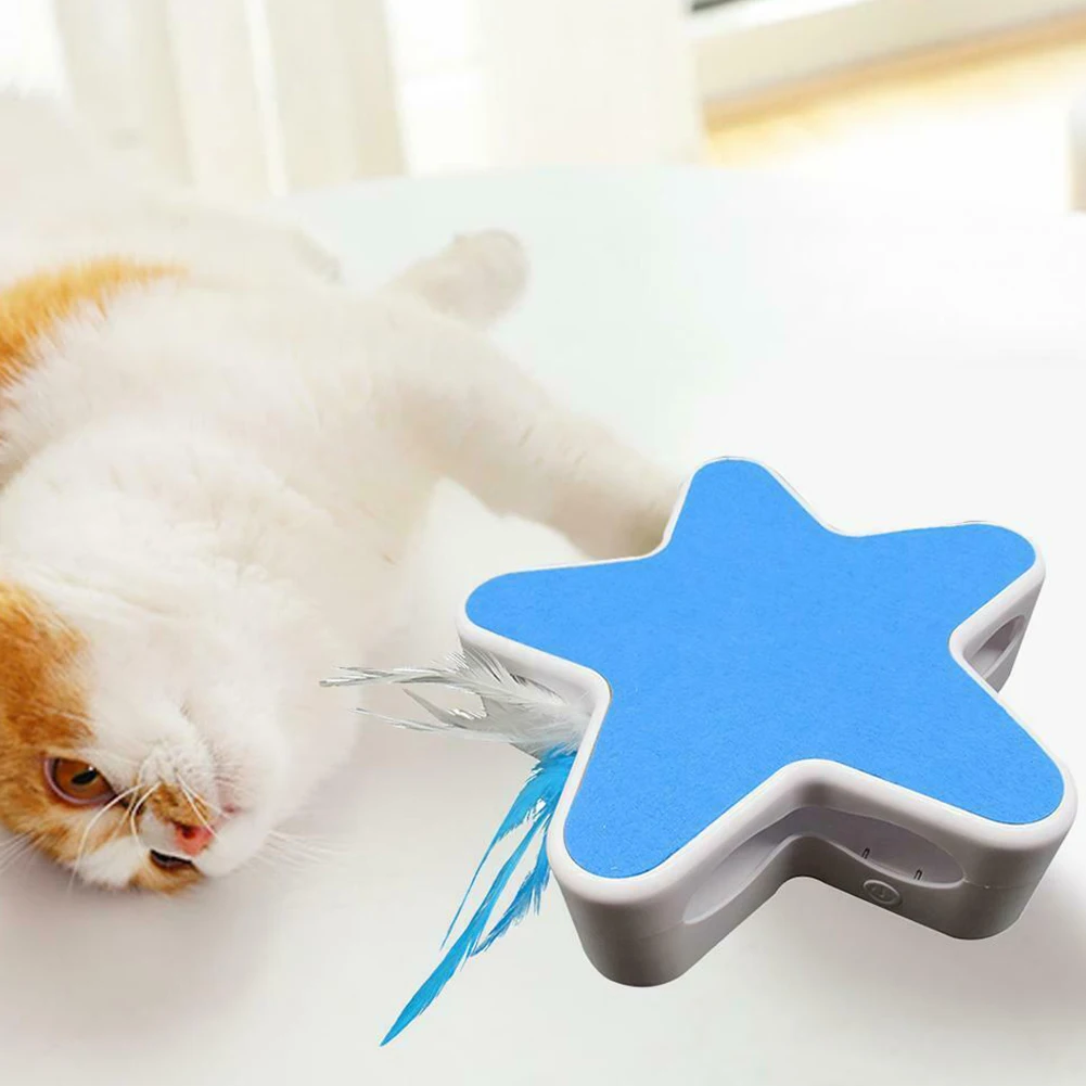 Pentagram Shape 360 Degrees Teaser Entertainment Attractive Rotating Smart Kitten Portable Funny Cat Toys Interactive Electric