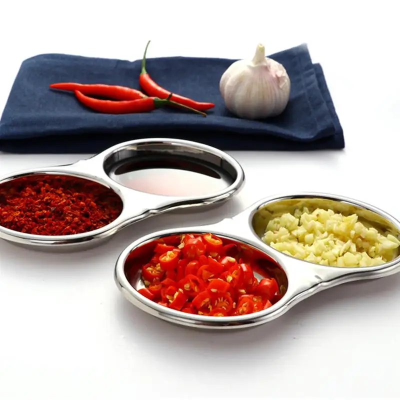 Practical Hot Pot Dipping Bowl Stainless Steel Sauce Dish Seasoning Dish Saucer Appetizer Plates