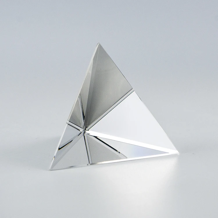 40MM Quality Glass Transparent Rainbow Polyhedral Pyramid Prism Crystal Glass Pyramid Healing Miniature Home Decoration
