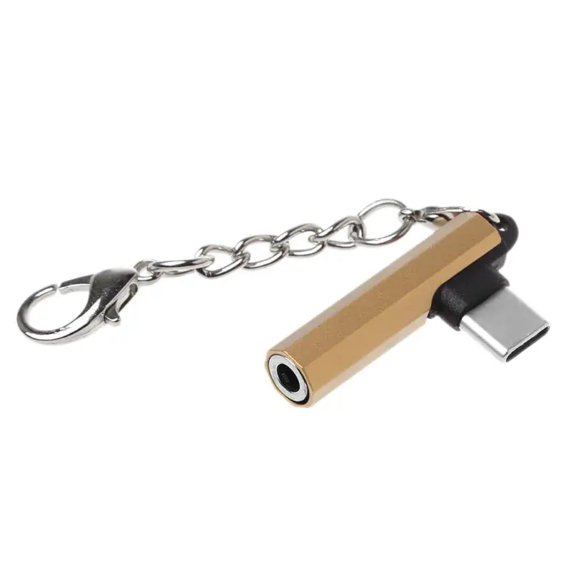 USB C type C до 3,5 мм кабель для наушников для Xiaomi 6 4S 4C 6X8 Note 3 Mix 2 huawei mate 20/10 P20 - Цвет: Золотой