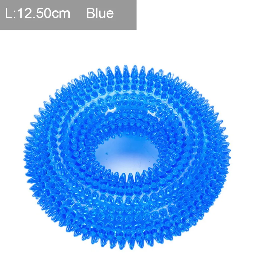 blue L Писк жевательные игрушки для домашних животных для Золотого ретривера большие собаки тренировка смешная Жевательная колючка круг маленькая звуковая игрушка для собаки Интерактивная - Цвет: blue L