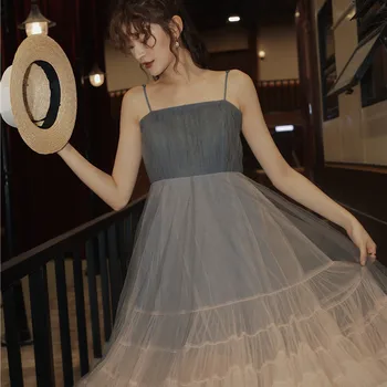 

COIGARSAM Women dress Spaghetti Strap Dresses Senior Ash 3135