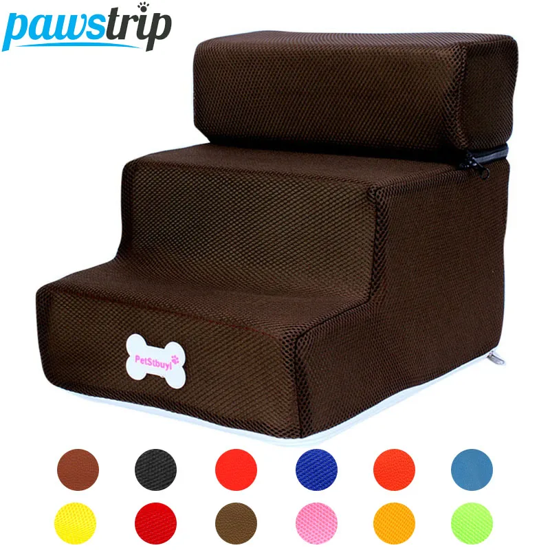 

12 Colors Dog Stairs 2/3 Steps Pet Stairs For Small Dog Cat Dog House Mesh Pet Ramp Ladder Anti-slip Removable Dogs Bed Stairs
