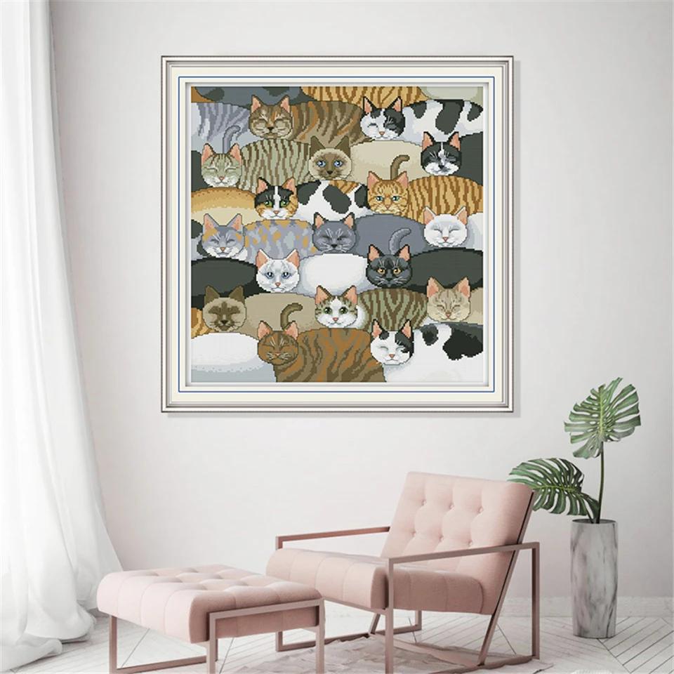 dmc cross stitch kit embroidery stitch joy sunday cross-stitch patterns needlework chinese counted cross stitch printed canvas (2)