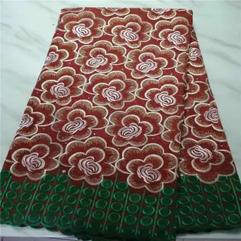 

5 yard Swiss lace fabric 2020 latest heavy beaded embroidery African cotton fabrics Swiss voile lace popular Dubai style PL06158