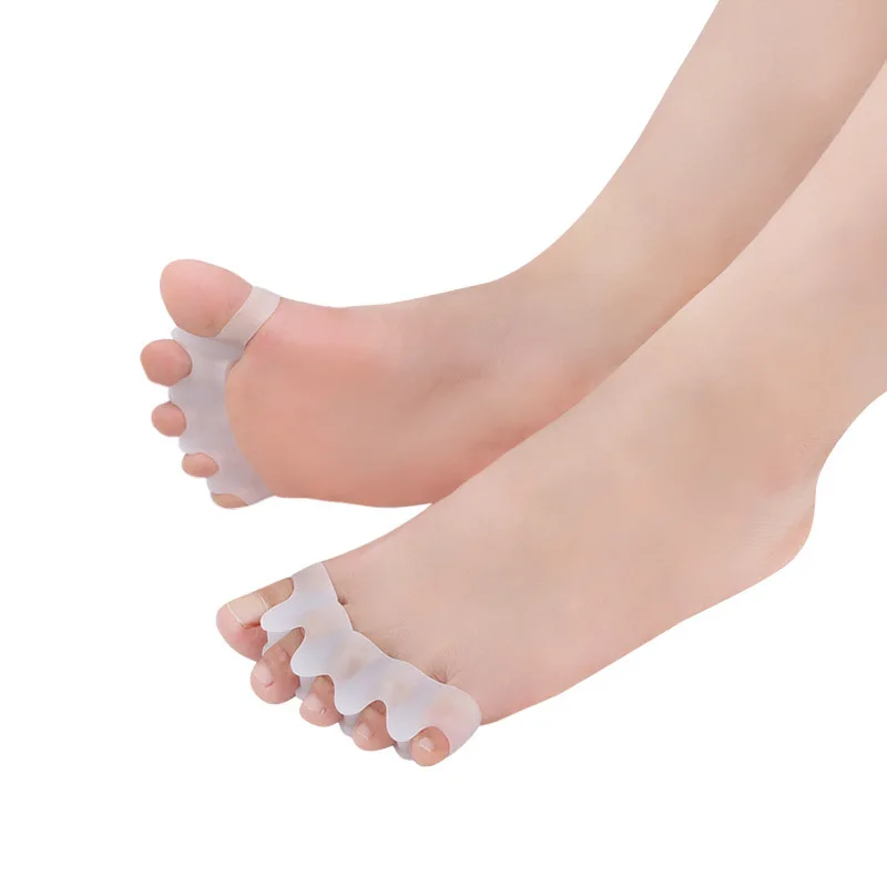 Solette in gel Correzione delle dita dei piedi Correttore dell'alluce valgo Silicone Ortopedico Martello Separatore Raddrizzatore Spreader Foot Pad_voghion.com