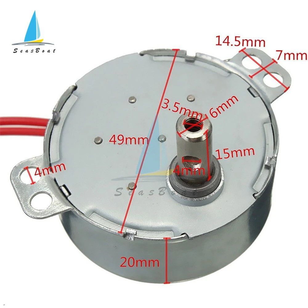 AC 240V 220V 12V 50/60Hz 4W Synchronous Motor 5-6RPM Robust Torque CCW/CW TYC-50 for Warm Air Blower images - 6