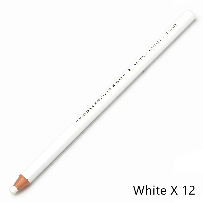 12 шт. Япония Uni 7600 мягкие цветные рулонные бумажные промышленные карандаши, масляные мелки, экологичные ручные рвущиеся разноцветные на выбор - Цвет: 12pcs White
