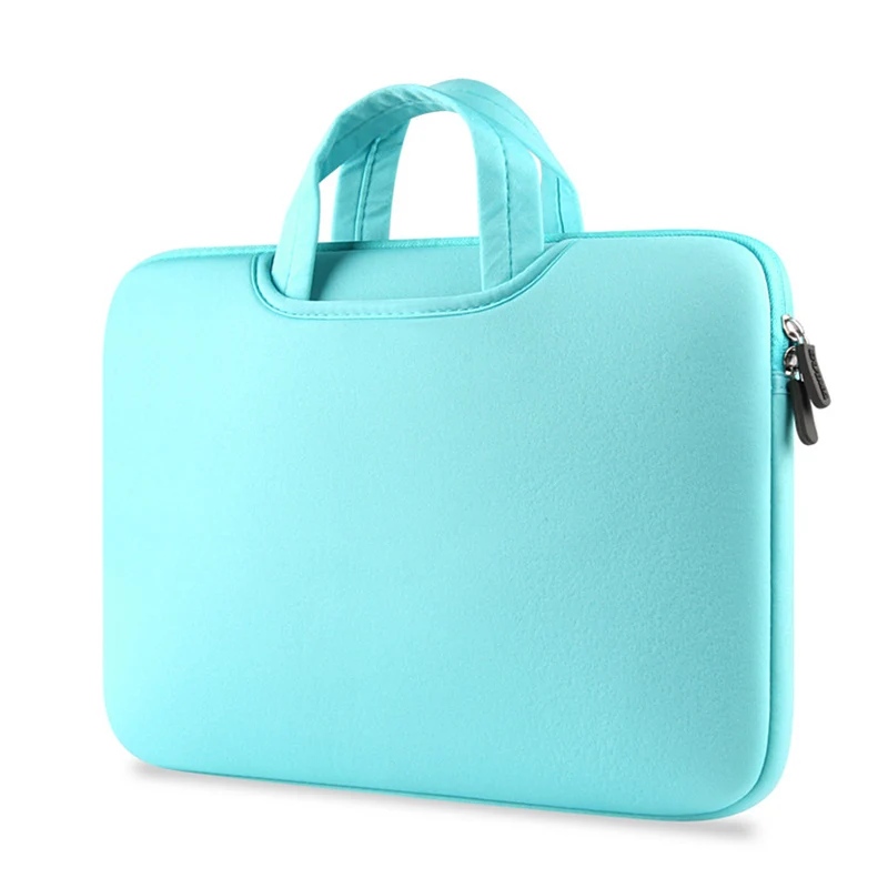 Light Blue 11 12 13 14 15 15,6 дюймов Сумка для ноутбука чехол для компьютера сумки двойная молния противоударный чехол для ноутбука MacBook Air Pro retina - Цвет: Light Blue