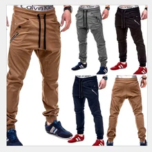 Популярные мужские Стрейчевые спортивные брюки, мужские повседневные штаны, комбинезон, мужские одноцветные хлопковые брюки, штаны для фитнеса