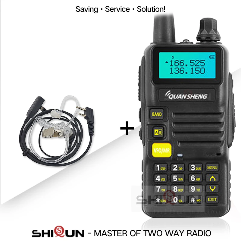 Add Acoustic Headset Quansheng UV-R50-2 обновленная Мобильная рация Vhf Uhf двухдиапазонный радиоприемник Comunicador Hf трансивер UV-R50-1 UV R50 серия Uv-5r - Цвет: Add Acoustic Headset
