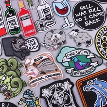 

Hippie Patch Iron On Patches On Clothes Animal Embroidered Patches For Clothing Opossum Patch For Clothes Stripe Badges Stickers