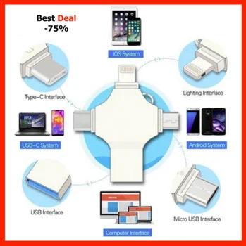 

USB 3.0 Pen Drive for iPhone 7 for iPad Android Type C Phone Metal OTG iFlash USB Flash Drive 16GB 32GB 64GB 128GB Pen Drive