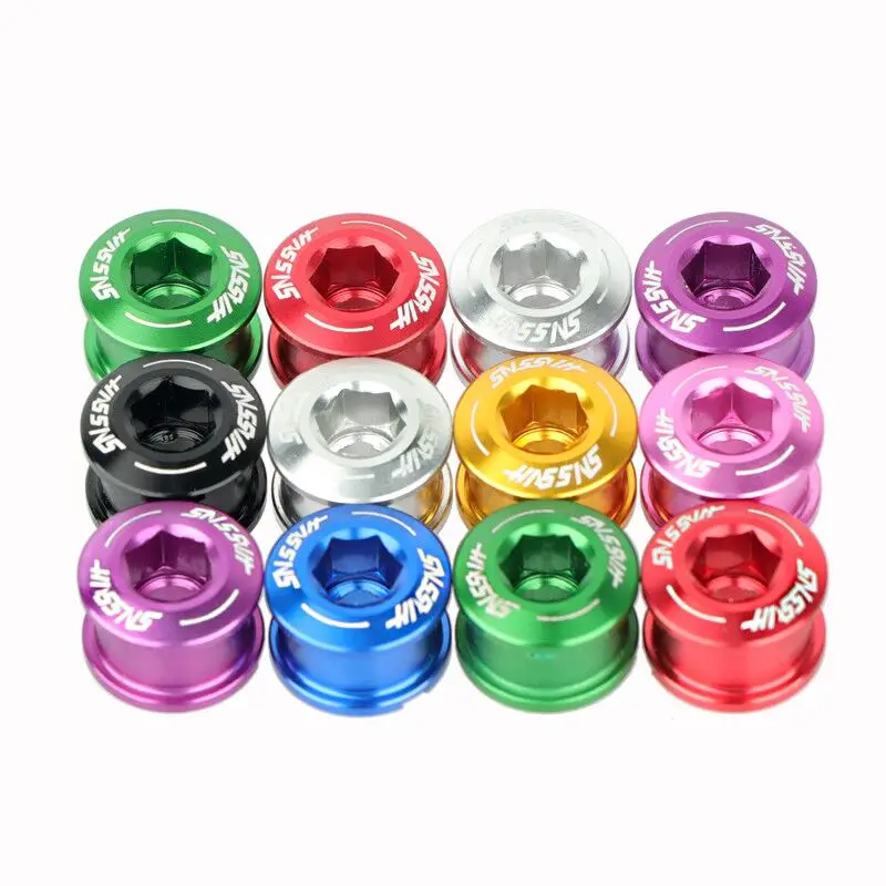 Bike Screw-Bolt Colored Screws Chainring Bolts Crank Arms Mtb Tray Crown Colorful Bicycle Modification Part For Apartment Repair xingxi titanium ti m6x16mm taper head bolts and m10 1 25mm v brake bolt for bicycle repair replace part brake post screws