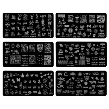 

6pcs Christmas Stamping Plates Nail Art Stamping Plates Nail Art Stamps Stencils