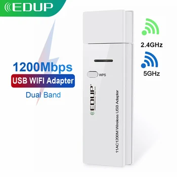 

EDUP 1200M USB 3.0 WIFI Adapter Dual Band 2.4G/5GHz Wireless Wi-Fi Network Card Dongle Receiver Antenna for Computer Windows Mac