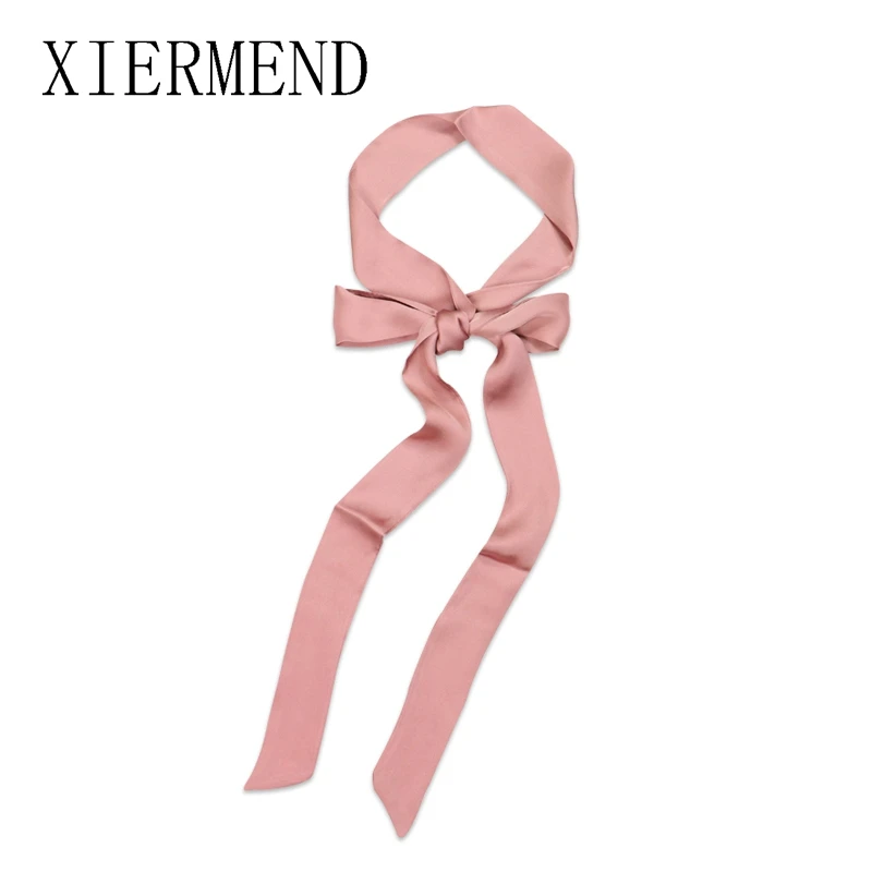 Kleines Temperament, kontrahierte lange, reine Farbschals, Damen-Frühlings- und Herbstmode, Taschenband, Gürtel, dünner Schal – Detail 10
