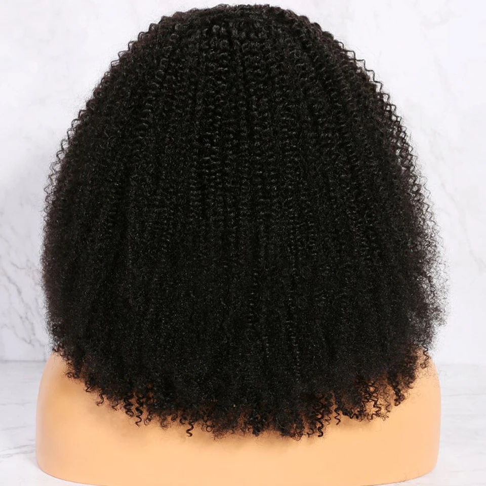 Синтетические волосы на кружеве парики 150% афро курчавые человеческие волосы парик предва Реми монгольские волосы парики из натуральных волос