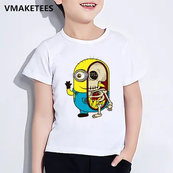 

Kids Summer Short Sleeve Girls&Boys T shirt Children Minions/Totoro/Jake Skull Print T-shirt Cartoon Funny Baby Clothes