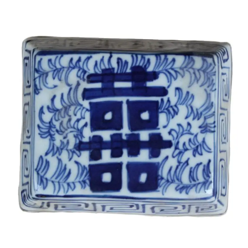 

Китай Цзиндэчжэнь Античная Керамика Двойное счастье коробка для румян шкатулка маленький фарфоровый горшок для украшения