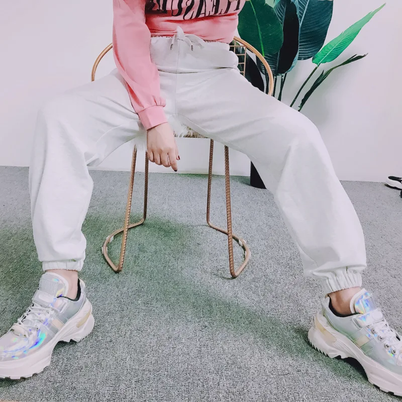 

Winter And Summer Jogger Gray Casual Streetwear Pencil Pants Trausers Sweatpants Plus Size Women Pantalon Large Femme Broeken