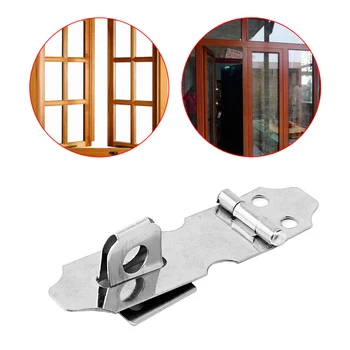 

High Quality 4Pcs Home Drawer Door Safety Padlock Latch Hasp Staple Stainless Steel NO.5 R9UC
