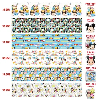 

Free shipping 50 yard per size cartoon ribbon printed grosgrain ribbon 35251