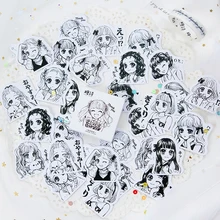 Pegatinas de papel de chica Kawaii, decoración de diario de hermana pequeña bonita, álbum de recortes, 45 unids/bolsa