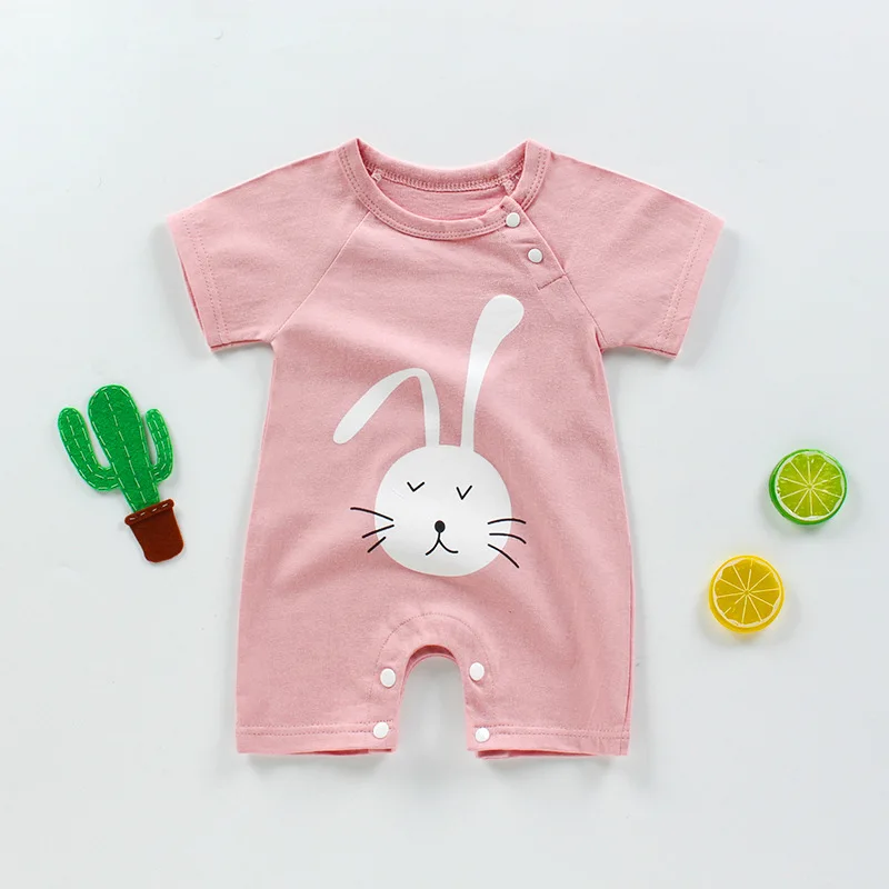 Newborn Baby Clothing New Fashion Baby Boys Girls Clothes 100% Cotton Bodysuit Short Sleeve Infant Jumpsuits 0-24M