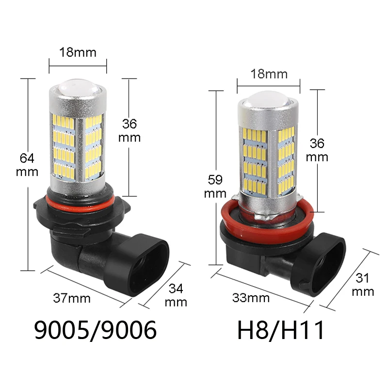 Gfoloza 2 шт. H8 H11 светодиодный Противотуманные фары белый желтый HB3 9005 HB4 9006 светодиодный DRL Вождения Лампы 4014 92 SMD Автомобильная противотуманная фара 6000K DC12V