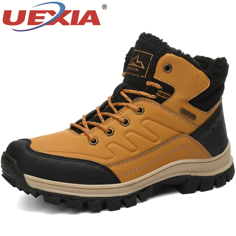 

UEXIA 2020 New Winter Plush Fur Snow Boots Shoes Supper Warm Men's Sneakers Footwear Fashion Outdoor Ankle Outdoor sport casual