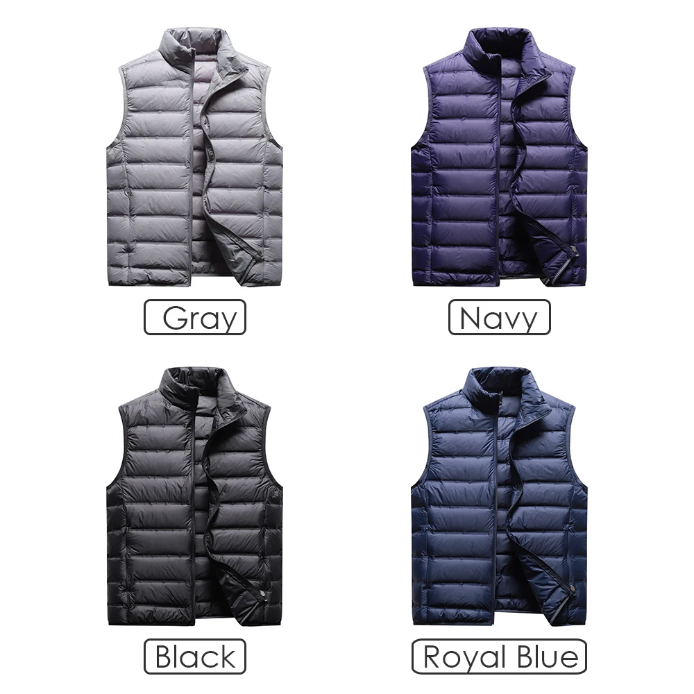 8XL Men Winter Ultralight Classic Warm Down Sleeveless Jacket Vest Waistcoat Autumn Casual Outwear White Duck Down Vest down jacket,mens jacket,men down vests