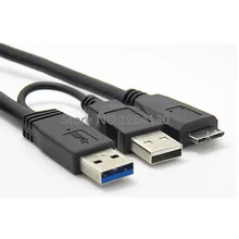 Usb 3.0 a y usb 2.0 macho para micro b cabo de dados de alimentação para disco rígido móvel hdd ssd adaptador de cabo móvel 0.6m/1m