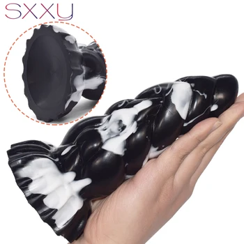 SXXY Curve Anal Toys for Men Women Liquid Silicone Fantasy Butt Plug Monster Beaded Realistic Dildo Sex Shop G Spot Masturbate 6