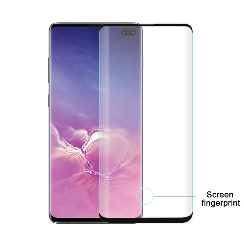 100D полный изогнутый экран закаленное стекло для samsung Galaxy S10E S10 Plus Note 10 S10+ Защитная пленка для экрана - Цвет: Black
