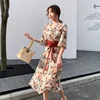 Japanese beautiful dress Hot Sales Women Fashion Summer Cute Bow Tie Holiday Temperment Lady Floral Printed Vintage Dress 2612 ► Photo 3/6