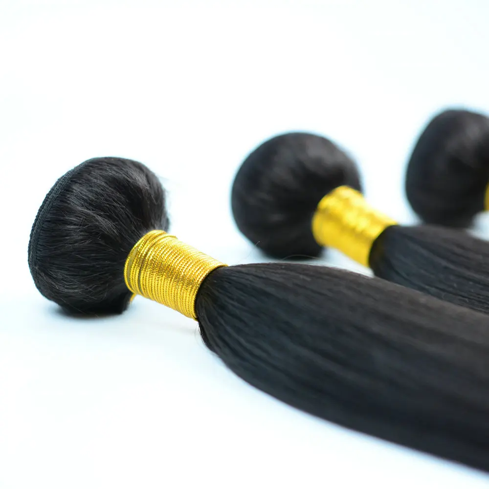 Adorable Synthetic Hair Extension Yaki Straight 100g 20-30inch Soft Silk Weave Bundles Heat Resistant