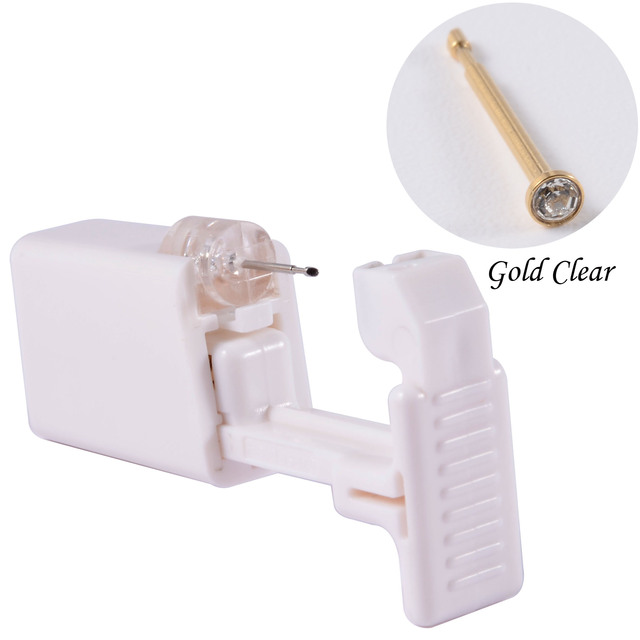 bending Disposable Safe Sterile Piercing Unit For Nose Studs Piercing Gun Piercer Tool Nose Ring Body Piercing Jewelry