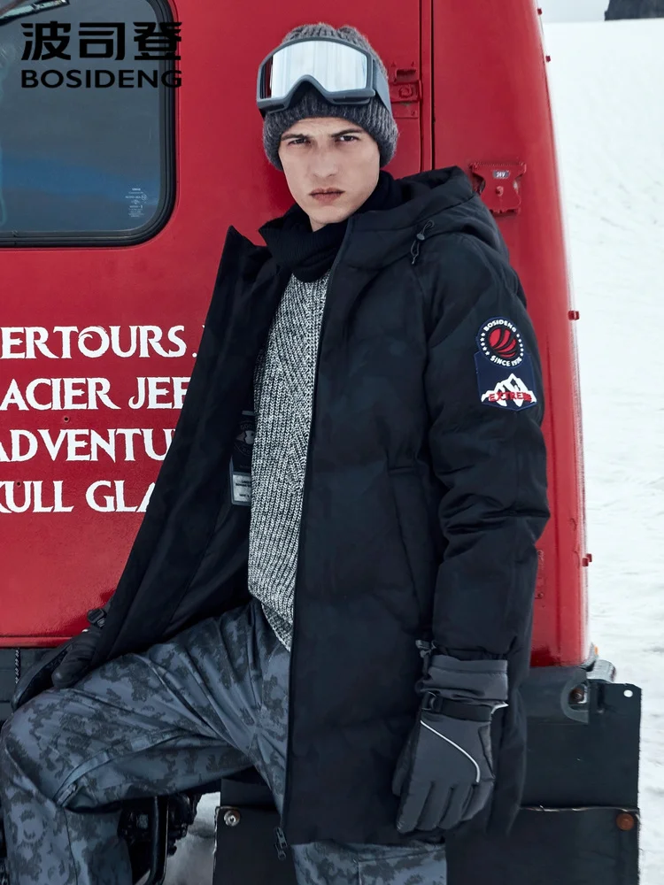 BOSIDENG new winter velvet extremely cold and thickened men's medium and long down jacket fashion trend B90142033