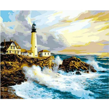 

Lighthouse Hand Made Paint High Quality Canvas Beautiful Painting By Numbers Surprise Gift Great Accomplishment