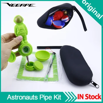 

Newest Astronauts Pipe Kit Silicone Tobacco Pipe Collector Dabber Tool Kit For Wax Container With Silicone Mat Bowl