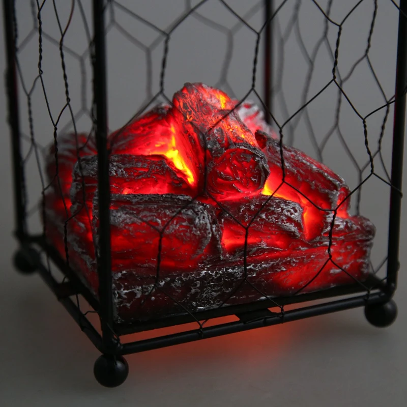 dekorative Simulations-Holzkohle-Laterne Kamin-Heim-Zubeh/ör LED-Laterne Simulations-Holzkohle-Requisiten-Licht Gaocunk K/ünstliche Flammeneffekt-Lichter