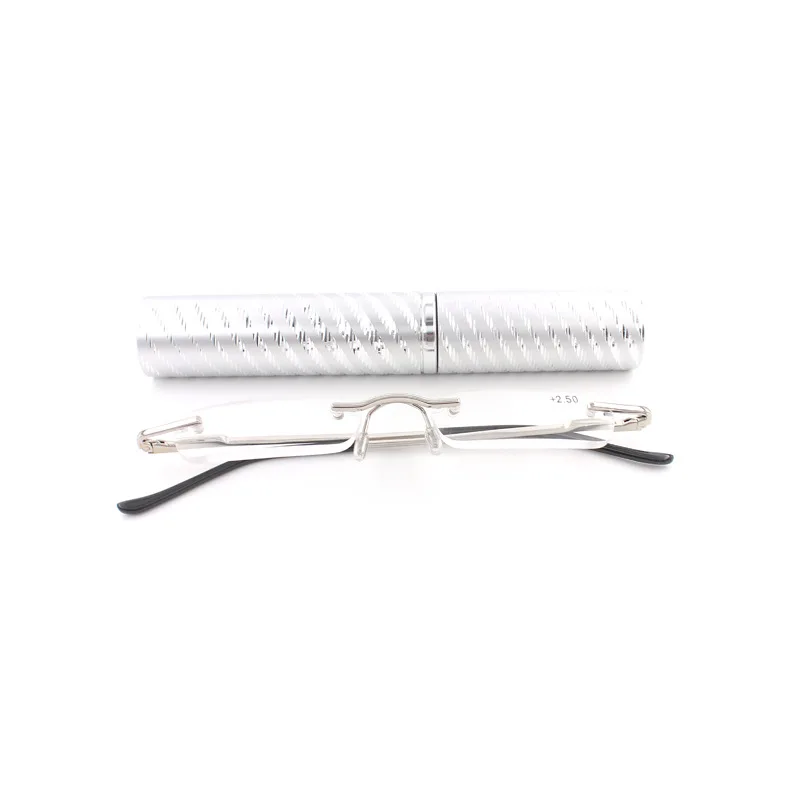 Rimless Mini Reading Glasses Men Women Alloy Presbyopic Eyeglasses Anti Fatigue Glasses Diopter 1.0 1.5 2.0 2.5 3.0 3.5 Unisex
