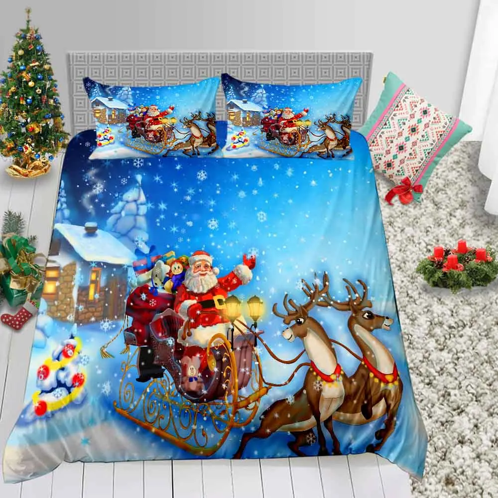 Thumbedding Sled Printing Bedding Set Christmas Fantasy Duvet Cover